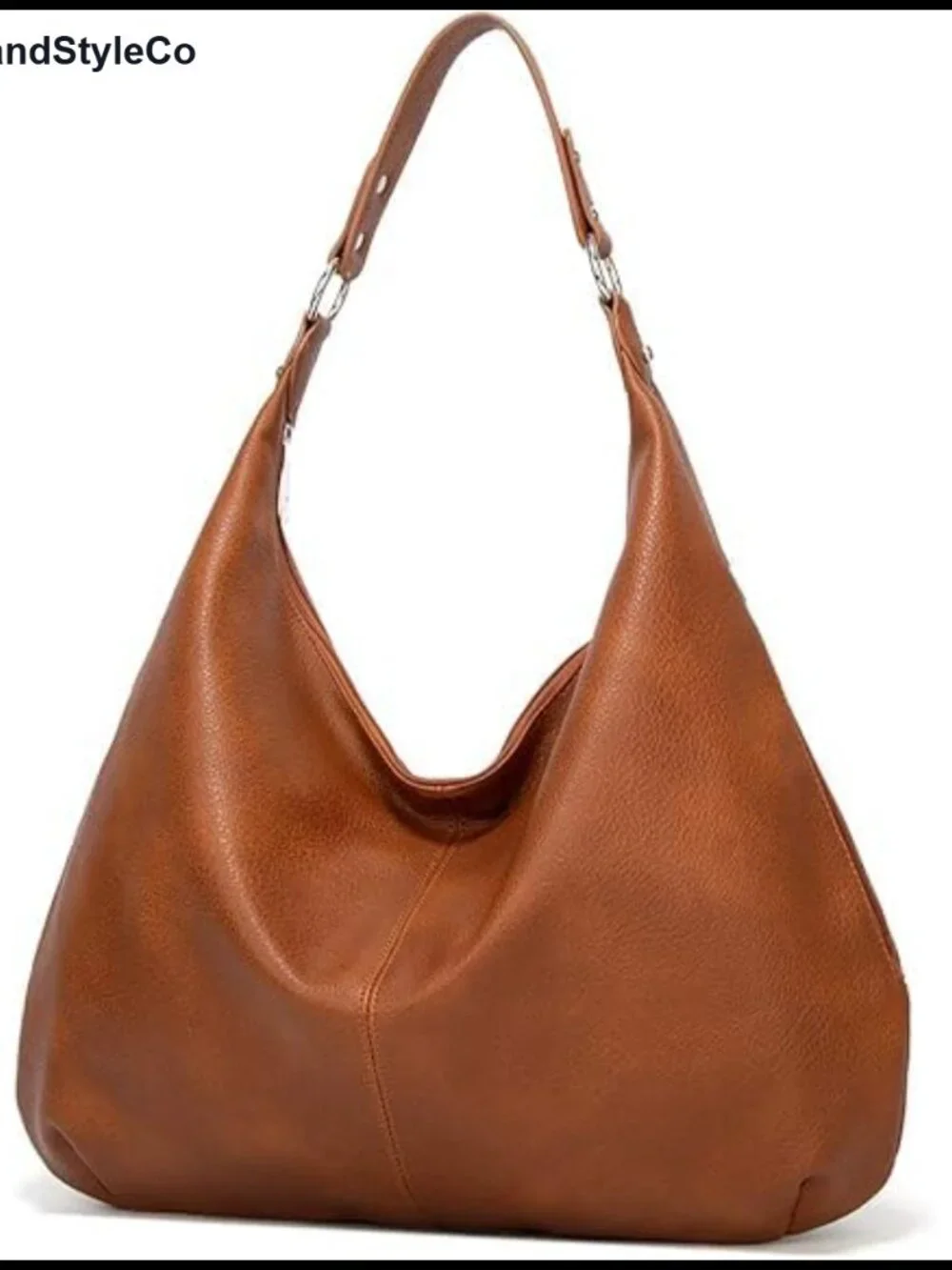 Soft Vegan Leather Hobo Tote Bag Slouchy Shoulder Handbag Everyday Travel Purse